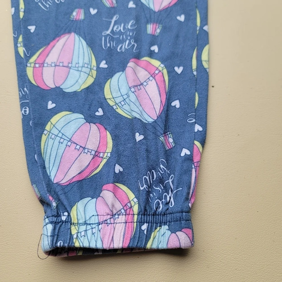 Briefly Stated Women’s Hot Air Balloon Love  Jogger Sleep Pants Blue L (12/14) - Picture 3 of 9